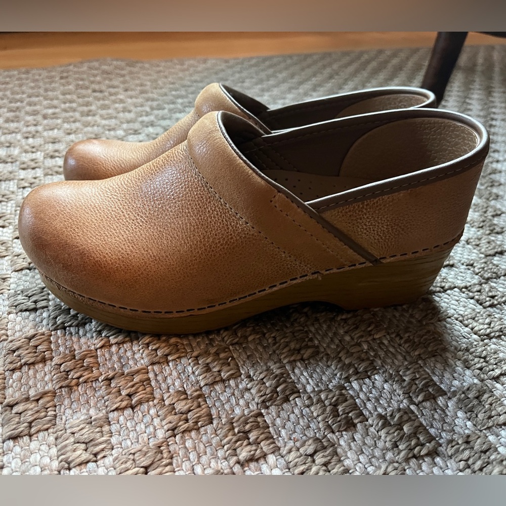 Dansko Honey Distressed Clogs - Size 38W